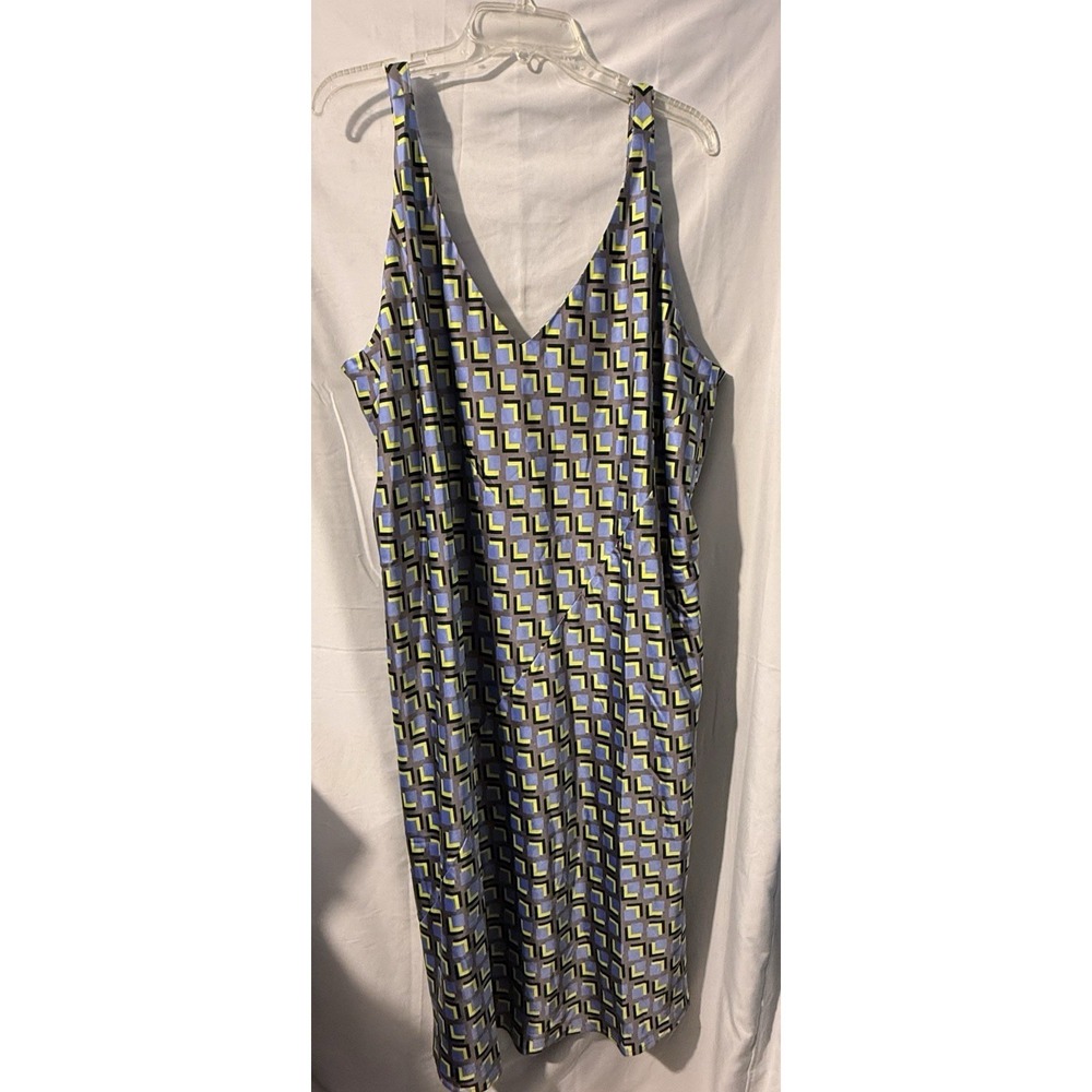 Wildfang The Empower Satin Slip Dress 1X Geometric Print Sleeveless